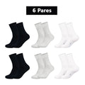 6 Pares, Meias Antibacterianas Masculinas 100% Algodão, Casuais de Negócios, Leves e Respiráveis, Meias Esportivas