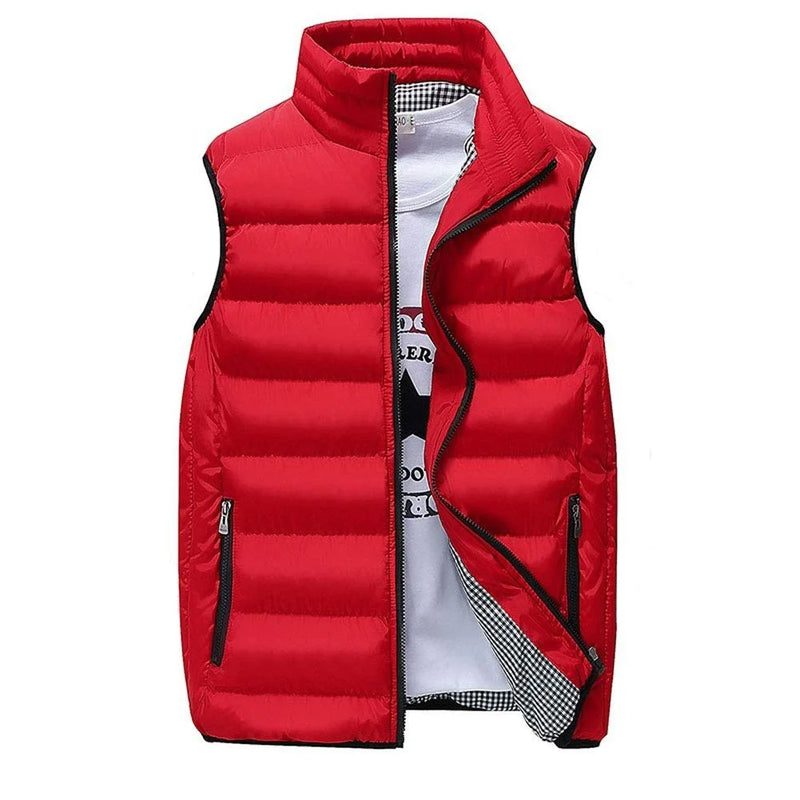 Colete de algodão grosso à prova de vento masculino, casaco casual, colete quente, jaqueta sem mangas, inverno, colete