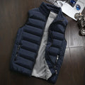 Colete de algodão grosso à prova de vento masculino, casaco casual, colete quente, jaqueta sem mangas, inverno, colete